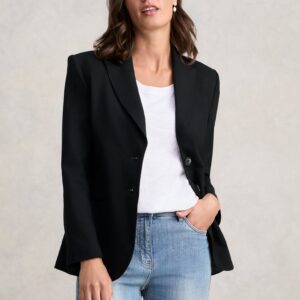 Single Breasted Ponte Blazer - Black